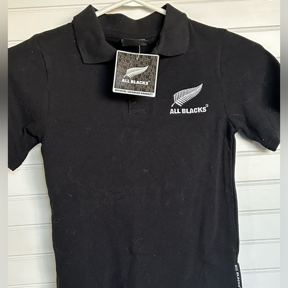NEW ZEALAND All Blacks youth size 6 black polo - Picture 2 of 5